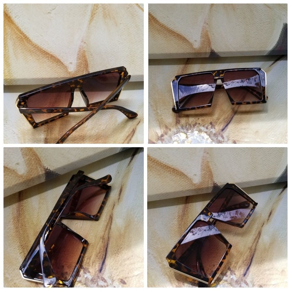 Oversized Square Sunglasses for Women Men Flat Top